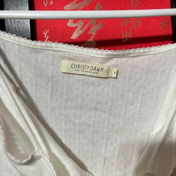 Christy Dawn Thelma Top White Pointelle, size S - Picture 2 of 3